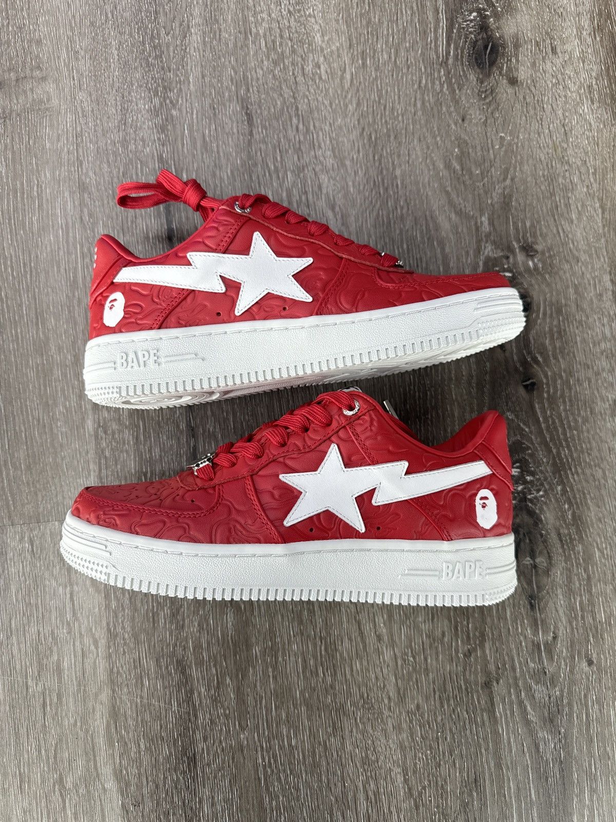 image of Bape Sta 3 Shoes in Red, Men's (Size 6)