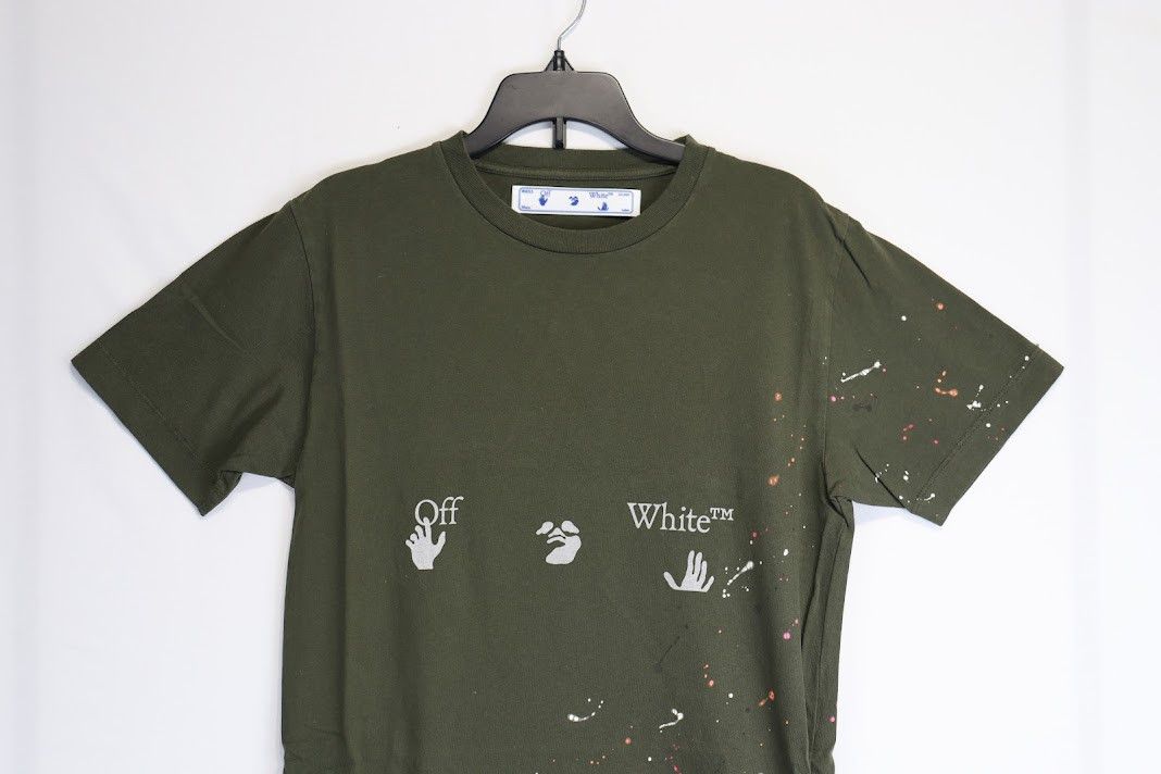 Off-White o1rshd1 Vintage Pant Short Sleeve Tee in Green Size US XXS / EU 40 - 2 Thumbnail