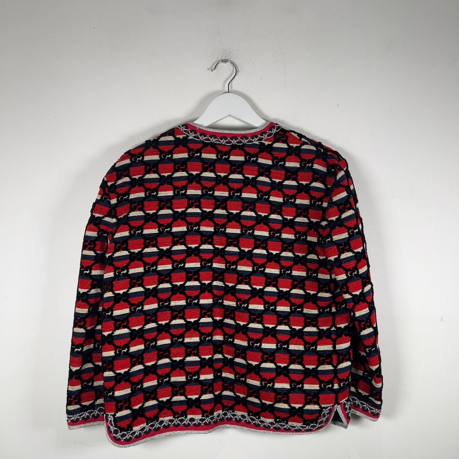 Gucci Gucci Flocked Tweed Cutting Jacket Red/Silver Size M Size M / US 6-8 / IT 42-44 - 5 Thumbnail