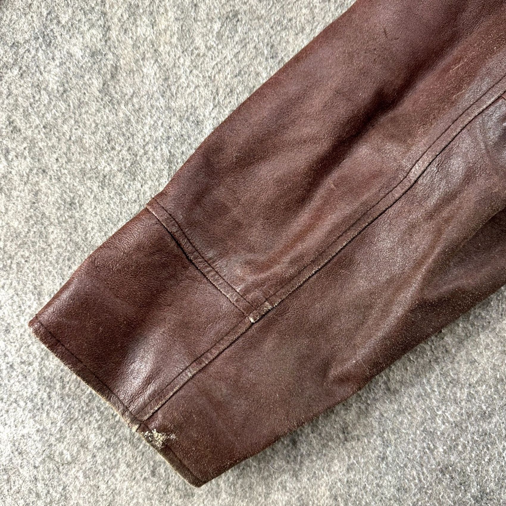 Vintage VINTAGE Adler Leather Jacket Men L Brown Bomber Cossack Half Belt 90s Quilted Zipper Mid-Length Regular Boy Mens Womens Girls Size US L / EU 52-54 / 3 - 7 Thumbnail