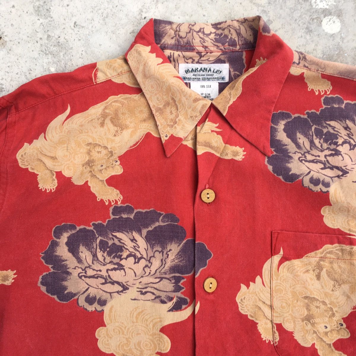 Vintage Vintage MAKANA LEI Silk Hawaiian Shirt Size US M / EU 48-50 / 2 - 6 Thumbnail