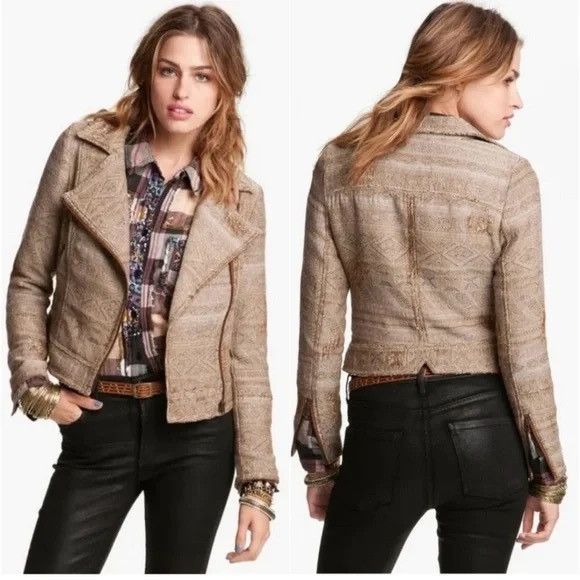 Free People Western tapestry moto jacket size 6 Size M / US 6-8 / IT 42-44 - 1 Thumbnail