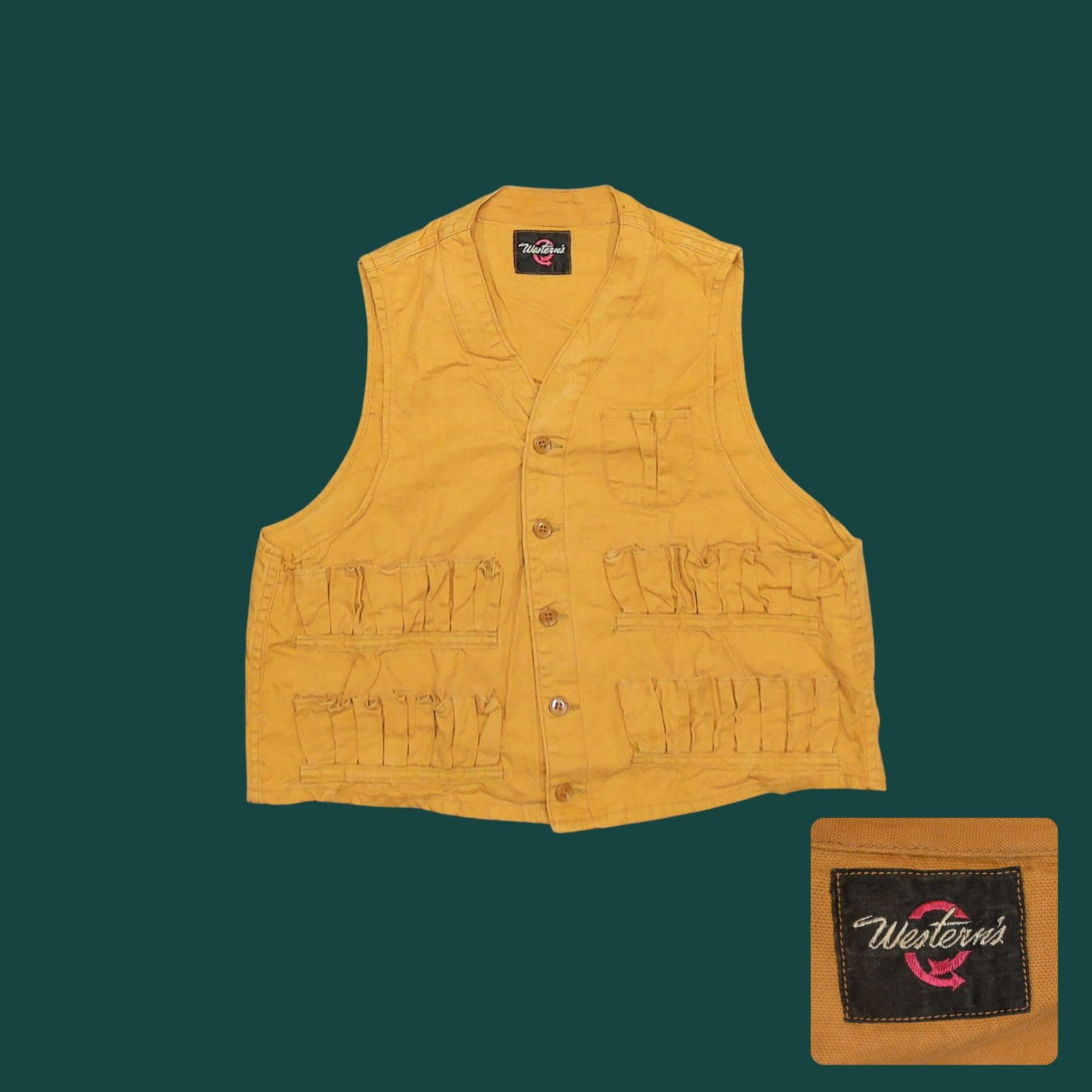 Vintage Vintage Westerners Mustard Canvas Hunting Vest M Size US M / EU 48-50 / 2 - 1 Thumbnail
