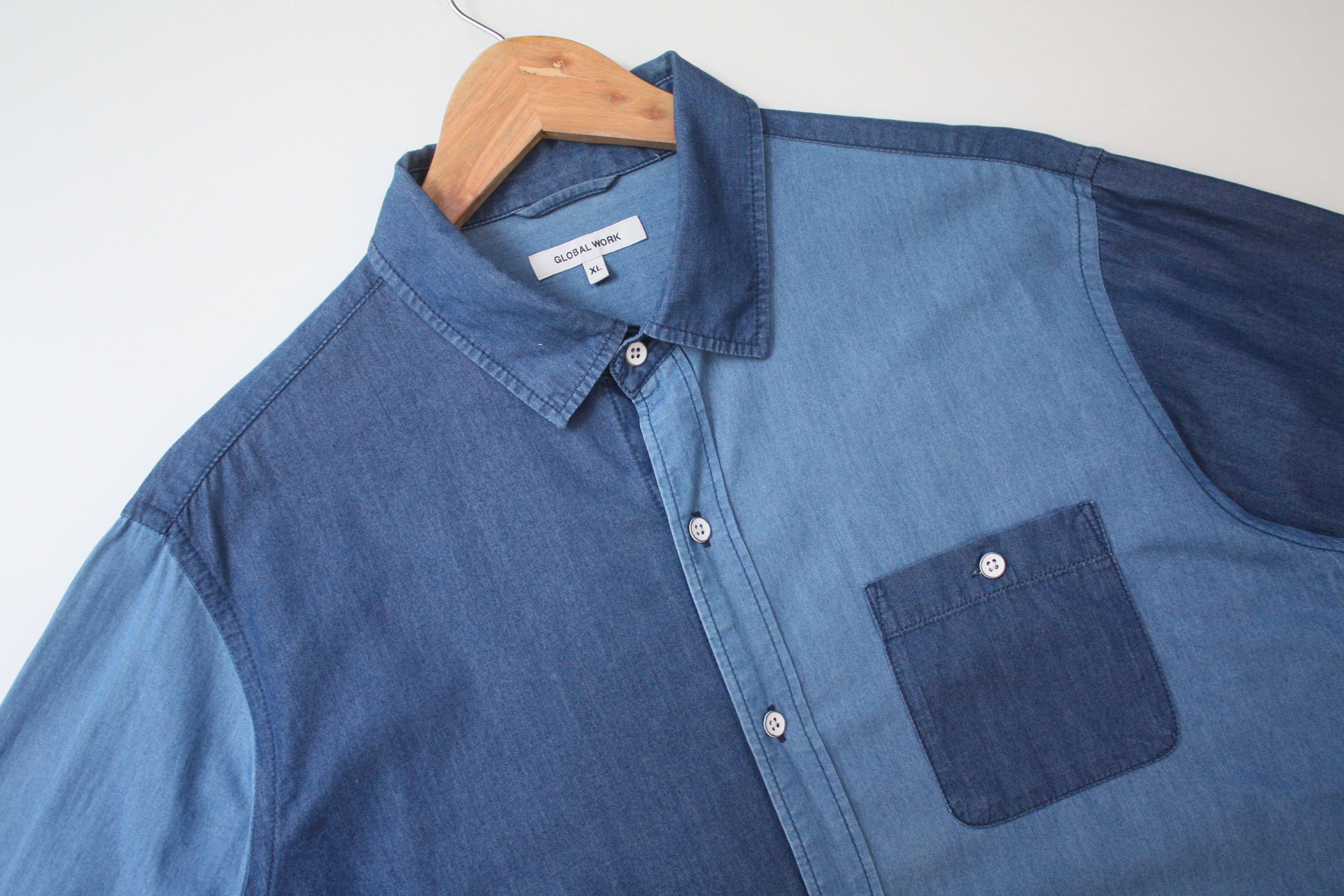 Global Work Global Work Denim Blue Patch Work Shirt Size US L / EU 52-54 / 3 - 5 Thumbnail