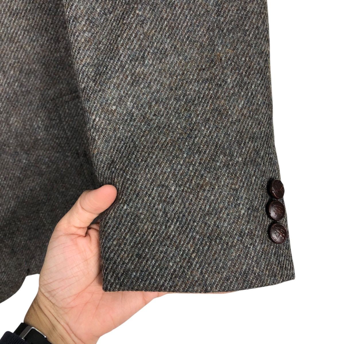 Burberry 📌Vintage Wool Jacket Herringbone Double Breast Burberrys Size US M / EU 48-50 / 2 - 16 Thumbnail