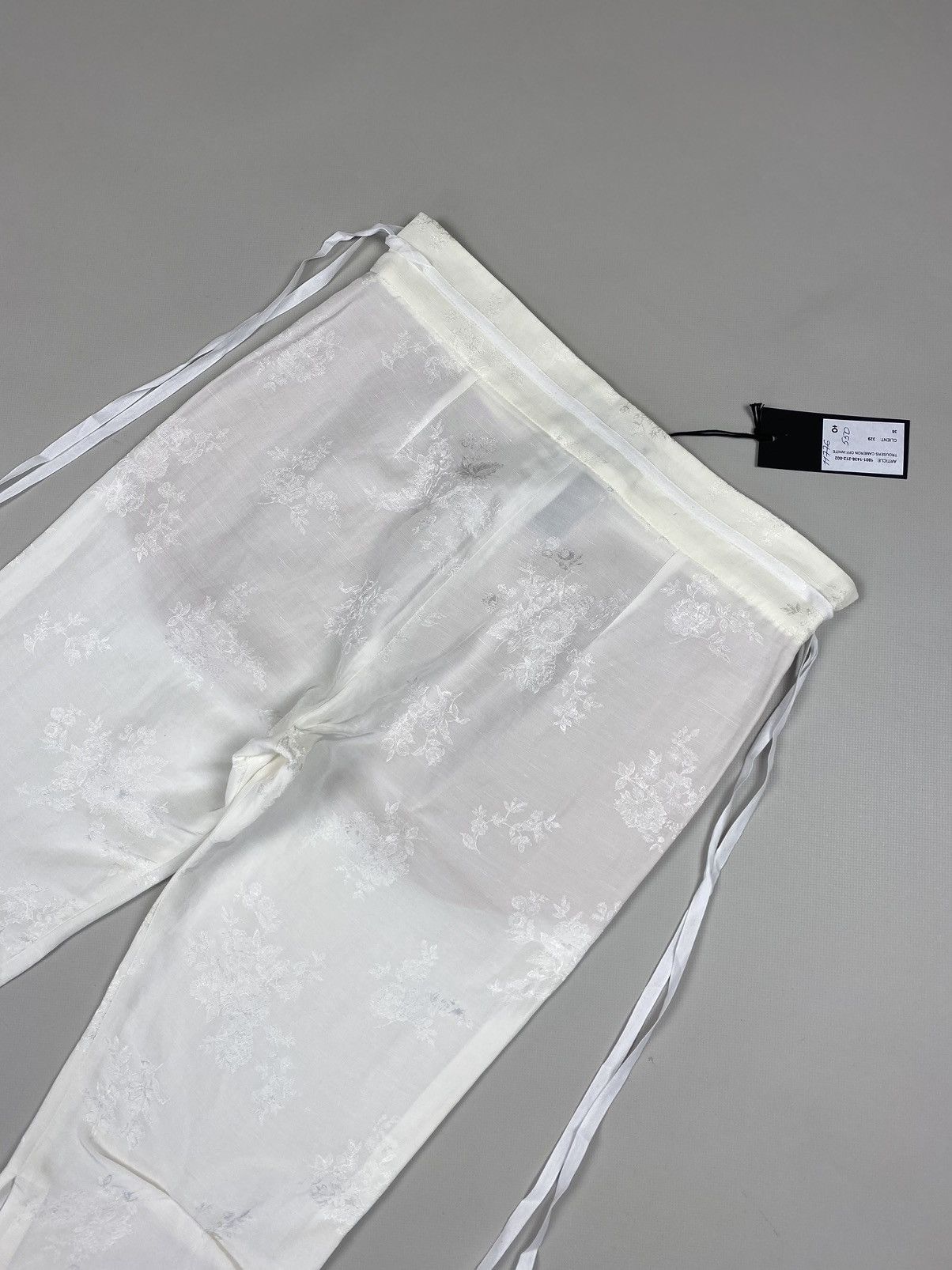 Ann Demeulemeester Ann Demeulemeester linen blend patterned cropped pants Size 25" / US 0 / IT 36 - 22 Thumbnail