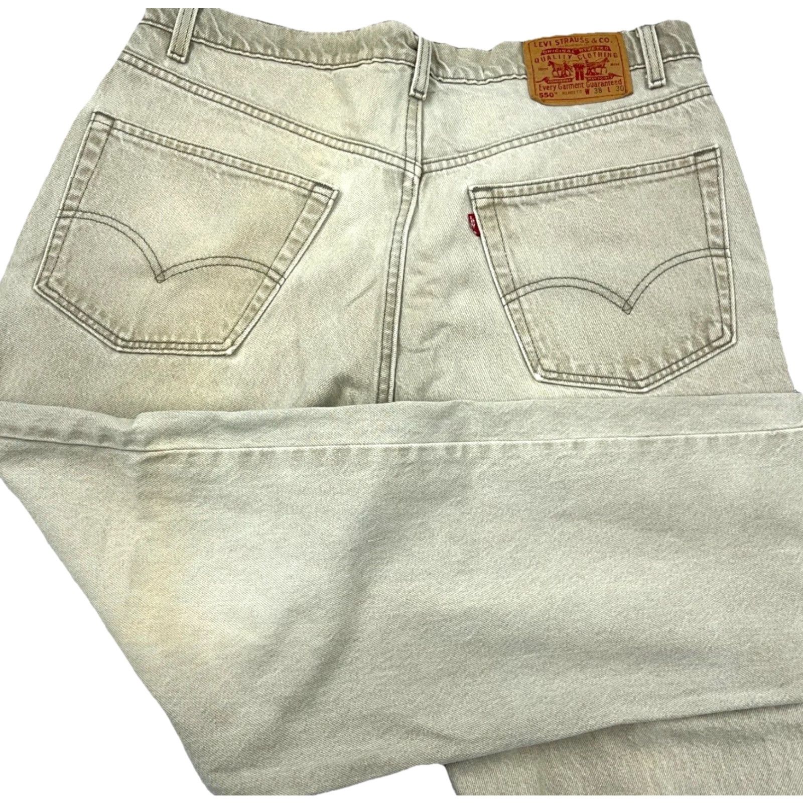 Levi's VINTAGE Levi's Jeans Men 38x30 550 Relaxed Fit Tan Blue 90s USA Denim Cotton 5-Pocket Mens Jeans Size US 38 / EU 54 - 3 Thumbnail