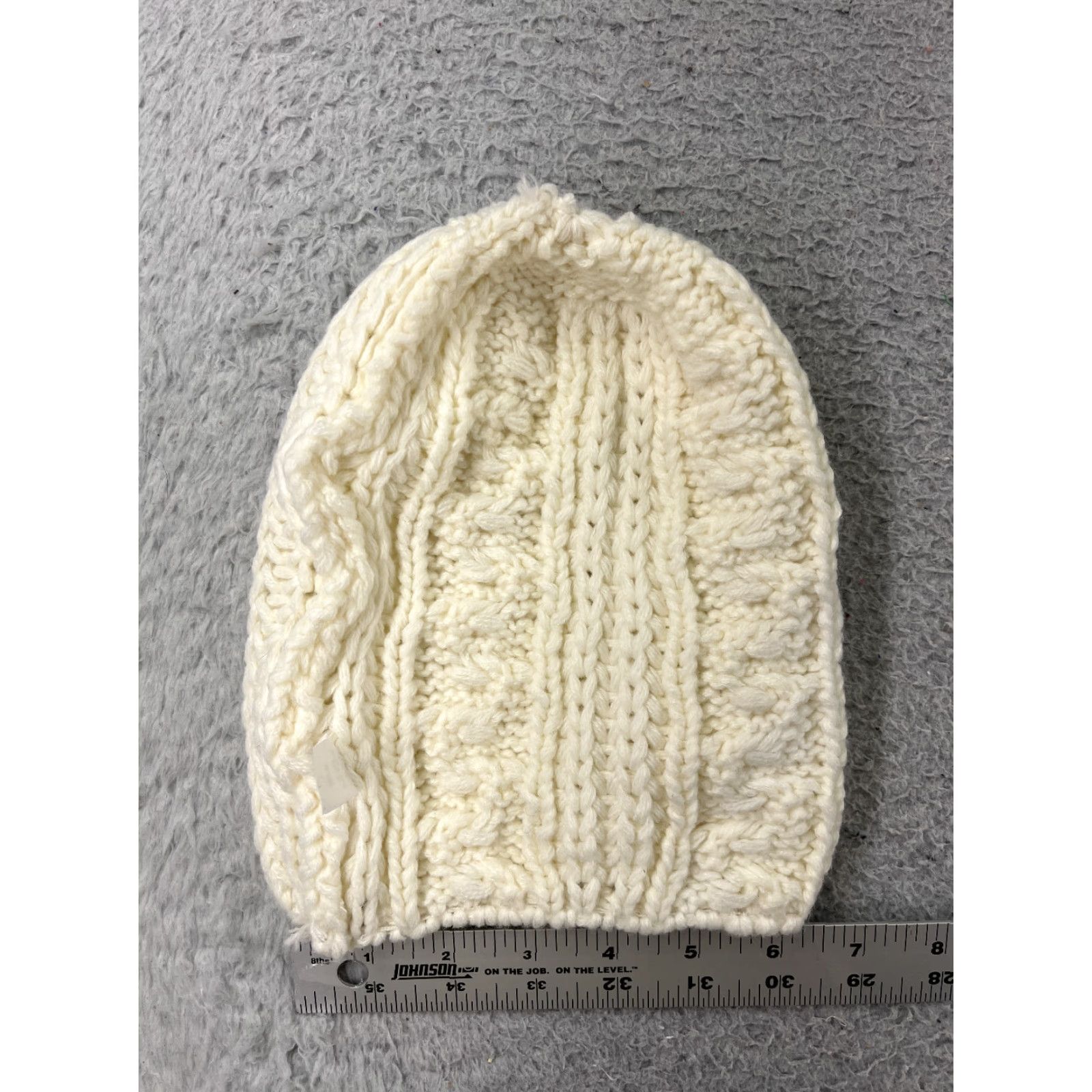 Joe Boxer Joe Boxer Beanie Womens One Size Ivory White Cable Knit 100% Acrylic Ski Size ONE SIZE - 4 Thumbnail