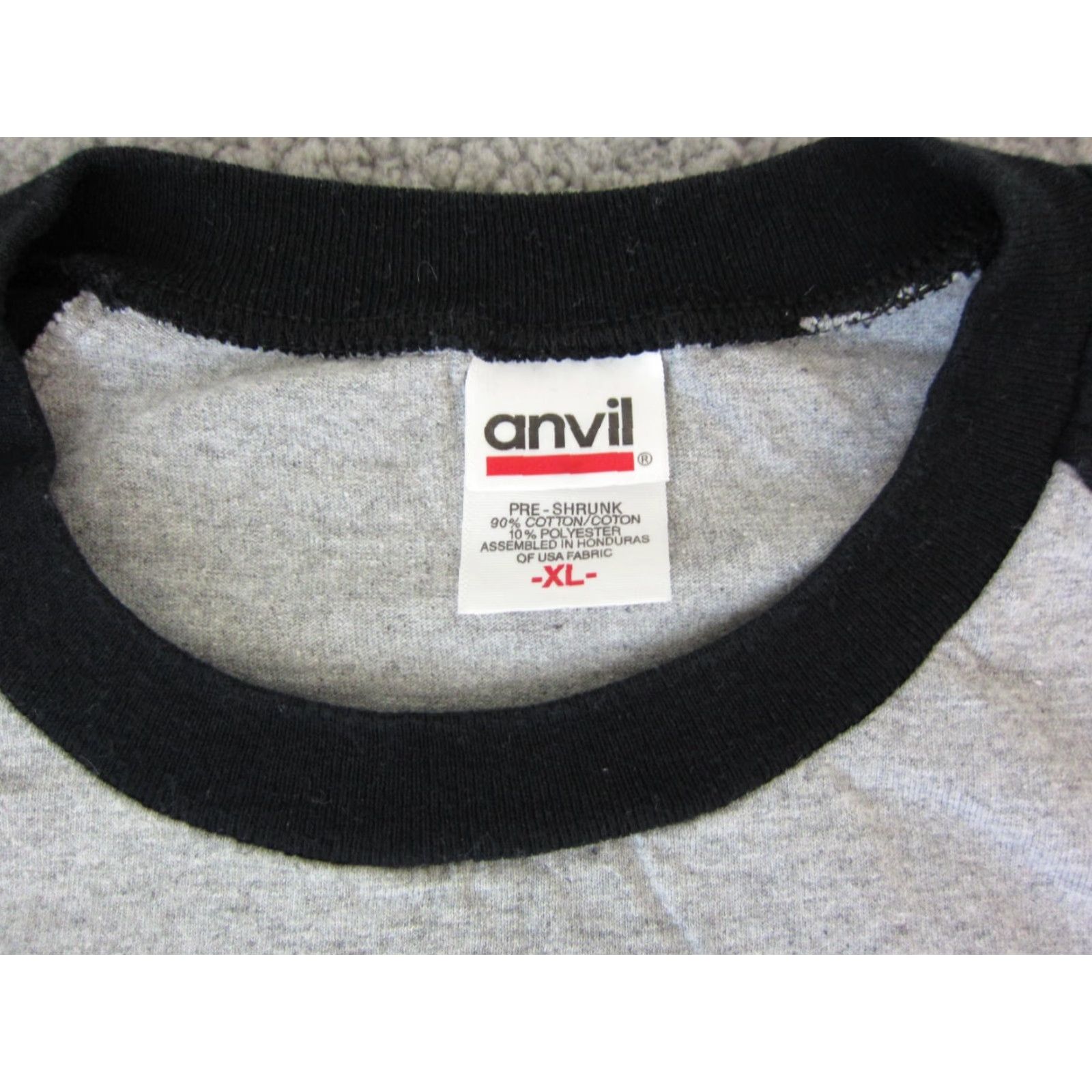 Anvil VINTAGE ESPN Shirt Mens XL Gray Anvil 90s T-Shirt Crew Neck 3/4 Sleeve Athletic Cotton Jersey Baseball Sports Casual Size US XL / EU 56 / 4 - 4 Thumbnail