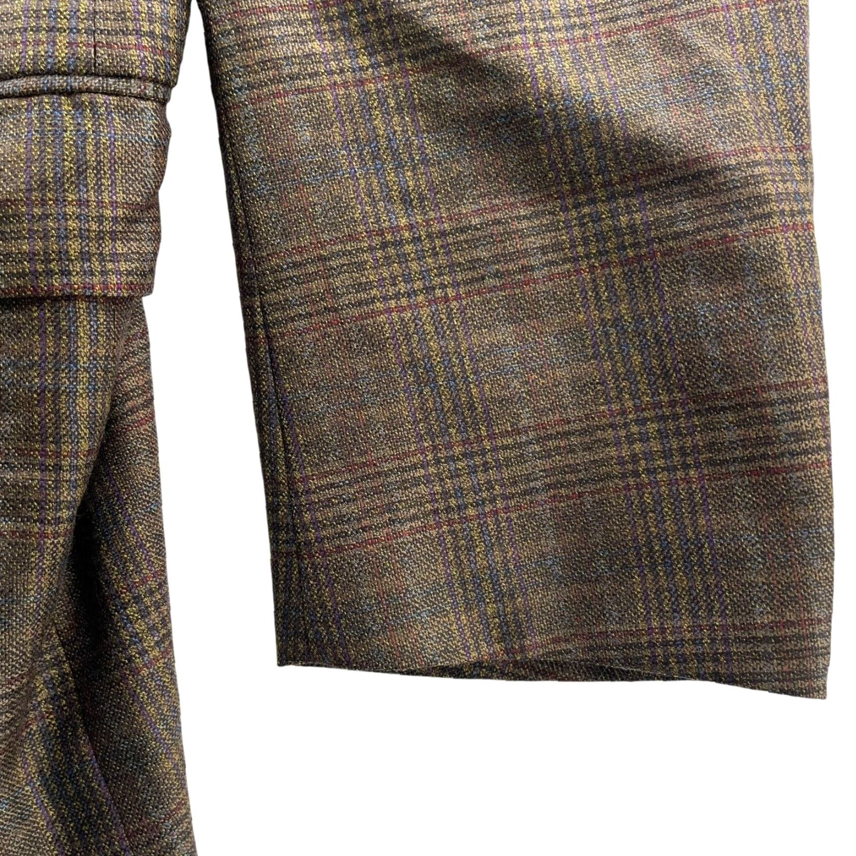 Vintage Hickey Freeman Blazer Jacket Wool Blend Plaid 42 Regular Brown Mens Two-Button Notch Lapel Size 42R - 3 Thumbnail