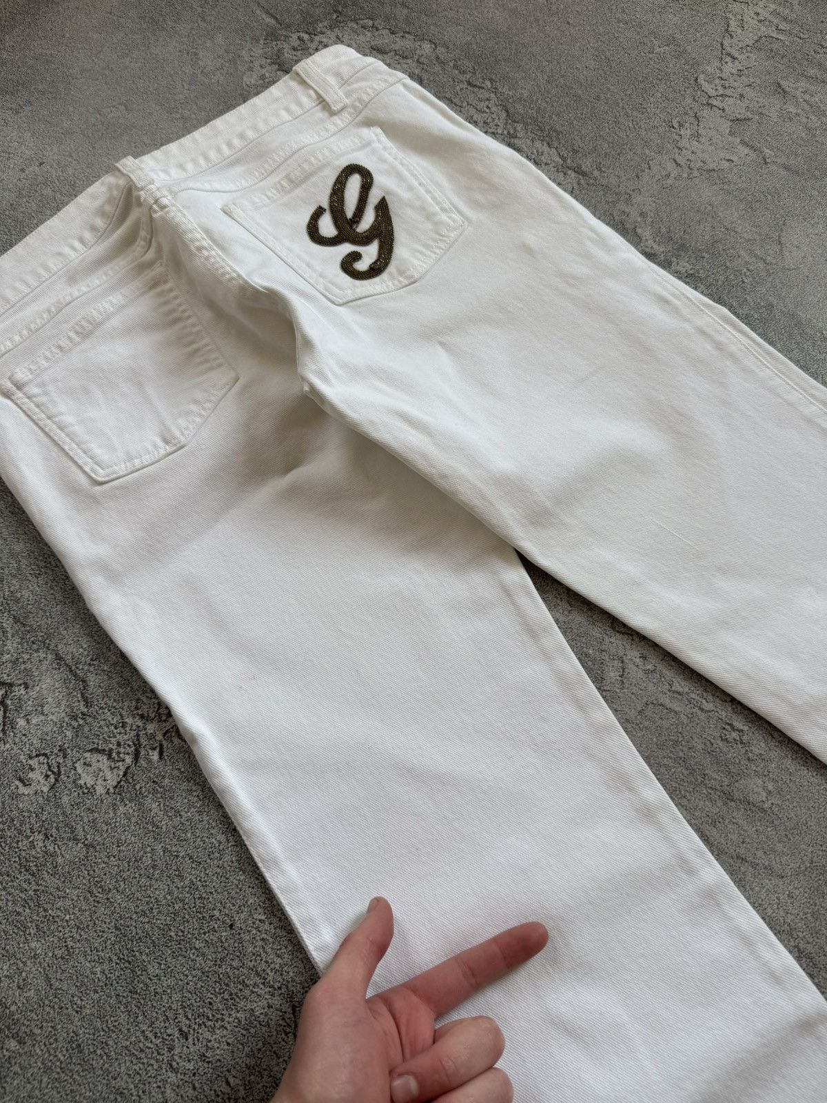 Gucci Gucci 42size white denim pants jeans trousers flared Size 28" / US 6 / IT 42 - 8 Thumbnail