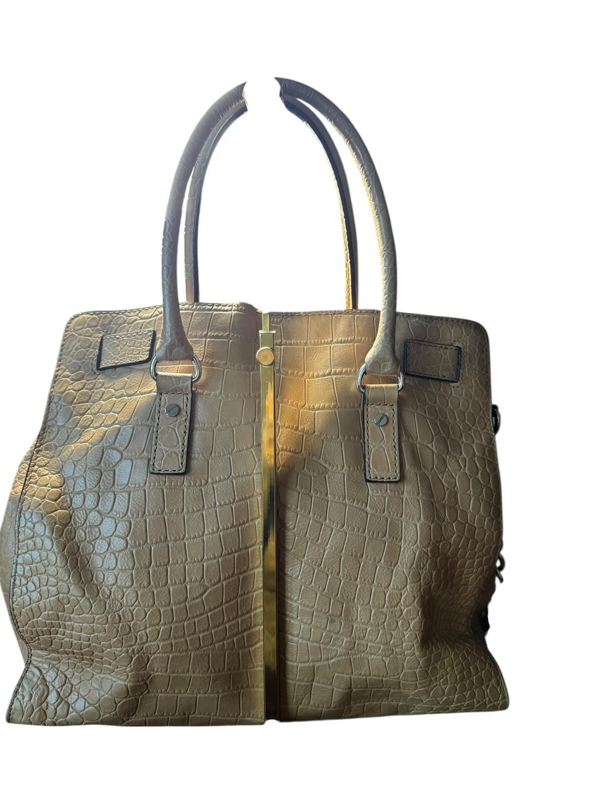 MICHAEL Michael Kors Taupe Croc-Embossed Handbag