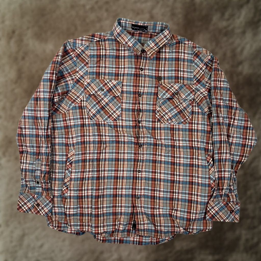 Rocawear Rocawear Long Sleeve Button Front Shirt Mens 3XL Plaid Pockets Twill Cotton Spandex Multicolor Casual Shirt Size US XXL / EU 58 / 5 - 1 Thumbnail