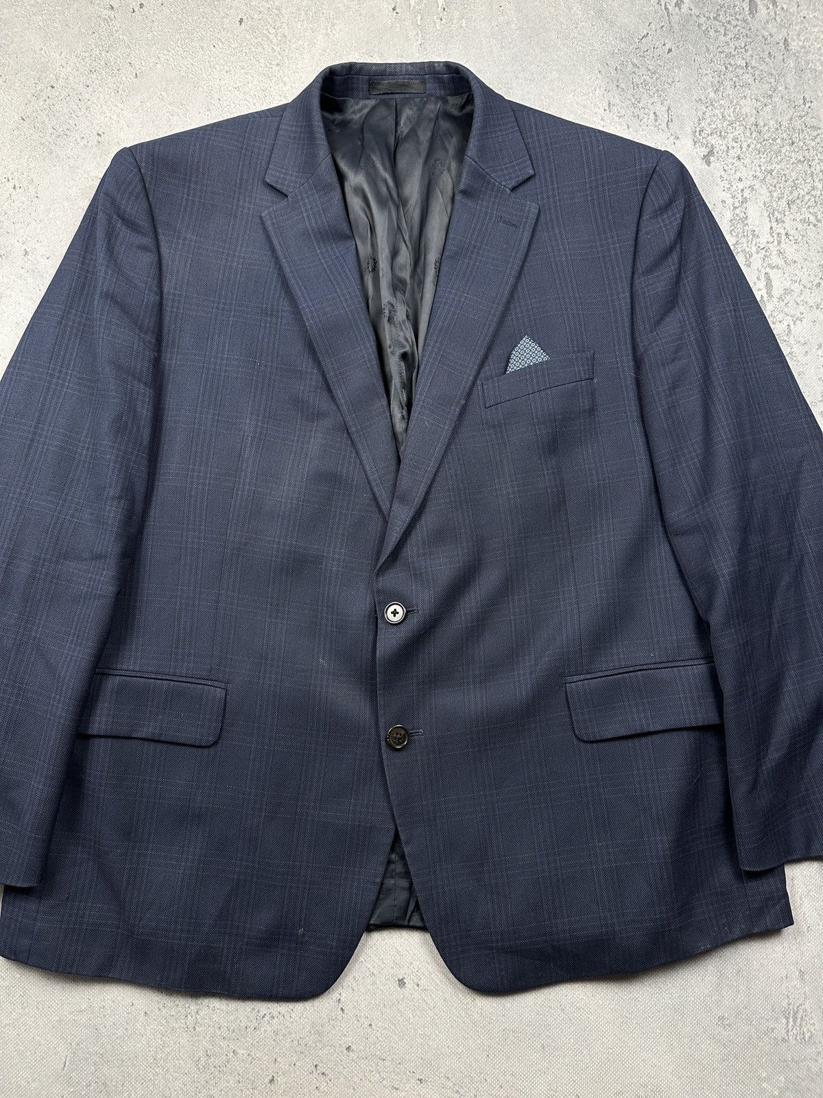 Lauren Ralph Lauren Lauren Ralph Lauren Navy Plaid Wool Blend Tailored Blazer Size 48R - 2 Thumbnail