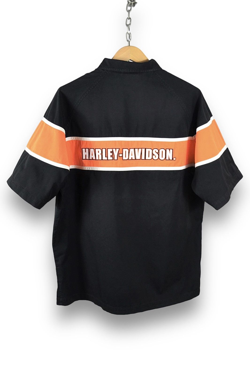 Harley Davidson Y2K Vintage Harley Davidson Big Logo Zip Pocket Racing Shirt Size US L / EU 52-54 / 3 - 10 Thumbnail