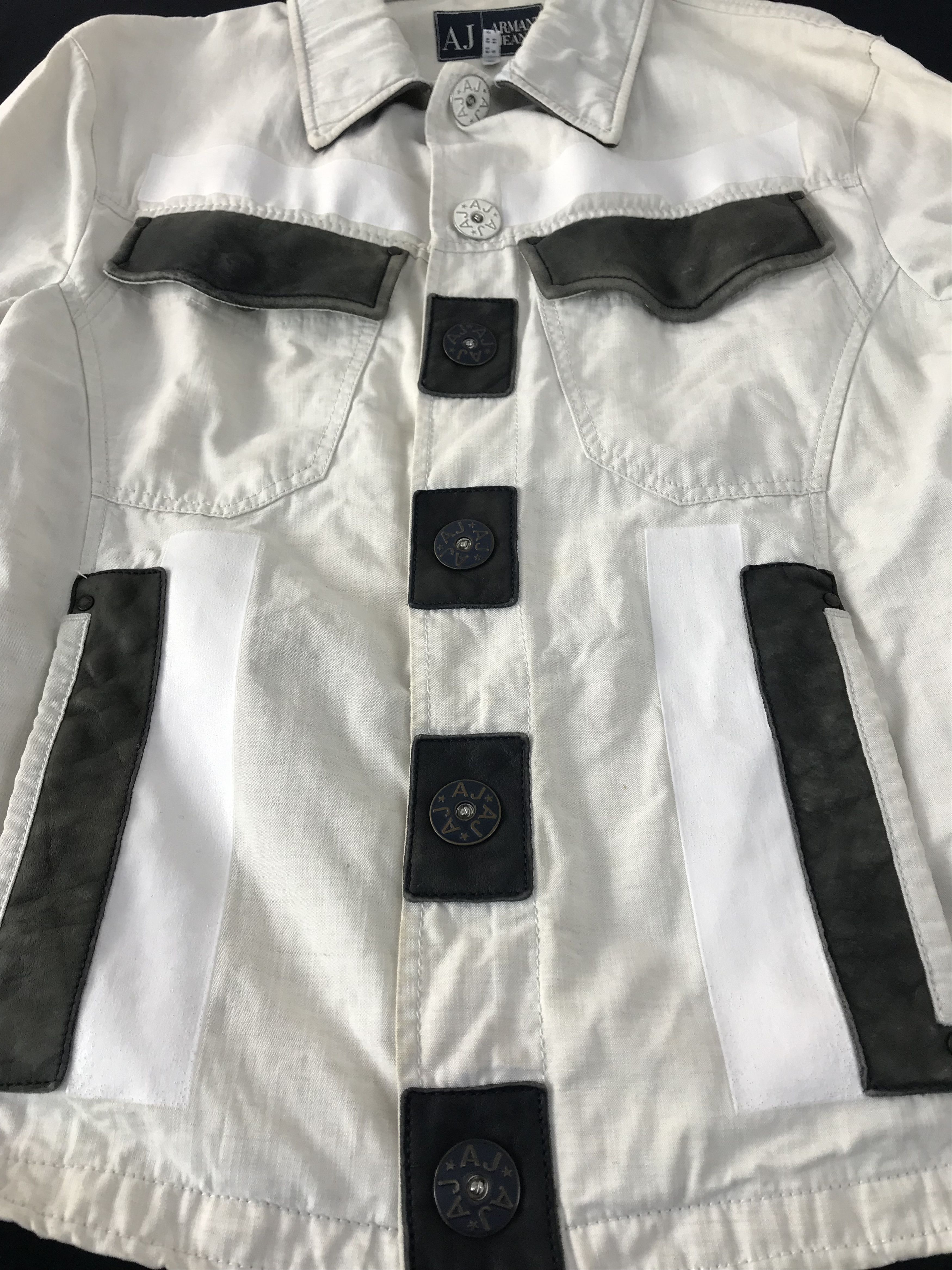 Armani Armani Jeans Denim with Leather Accents Jacket Hemp Inside Size US M / EU 48-50 / 2 - 4 Thumbnail