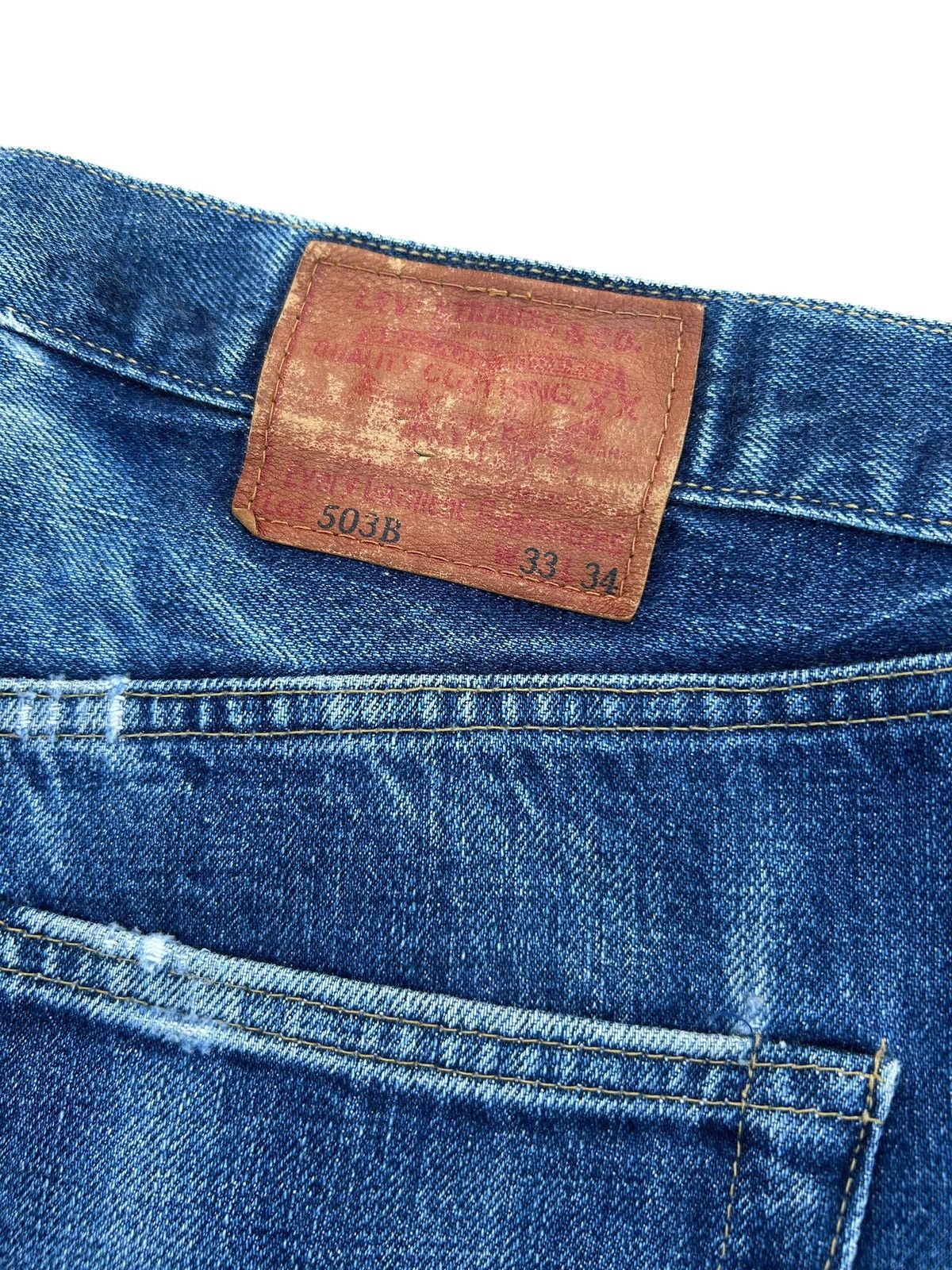 Kapital Vintage Levis Big E Selvedge Short Distressed Denim jeans Size US 33 - 8 Thumbnail