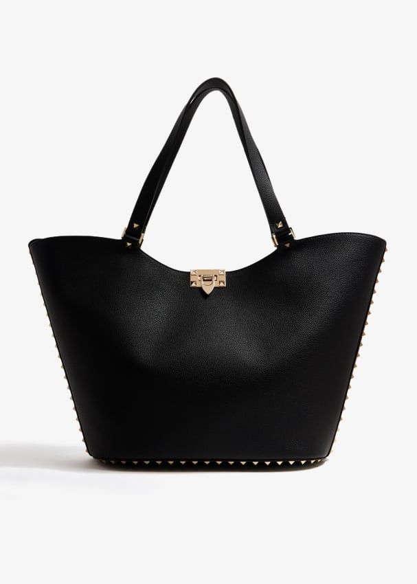 Valentino o1s22i1n0924 Size: OS / Rockstud Tote Bag in Black Size ONE SIZE - 1 Thumbnail