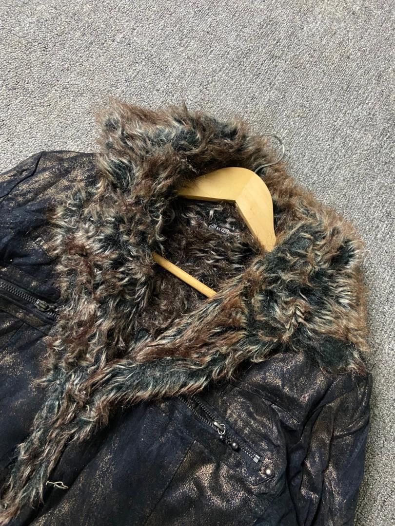 In The Attic In The Attic Distressed Faux Fur Trimmed Jacket (185) Size US L / EU 52-54 / 3 - 11 Thumbnail