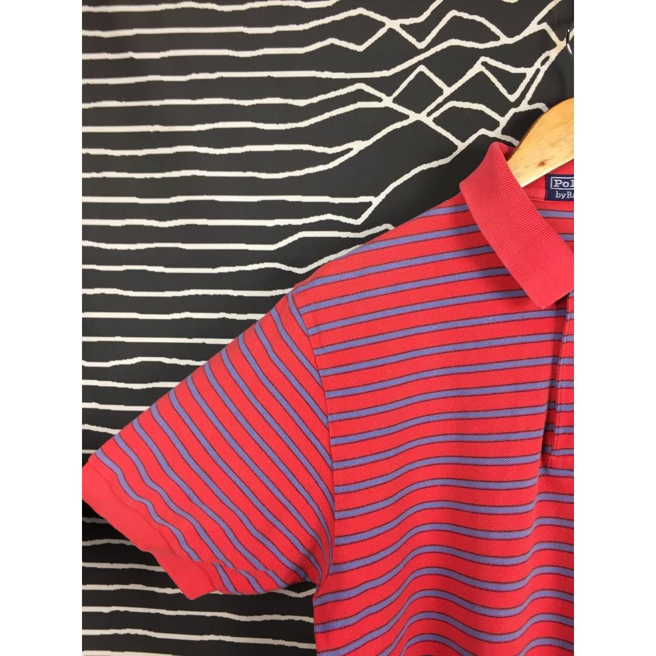 Polo Ralph Lauren × Vintage Vtg Polo Ralph Lauren Iconic Pony Logo Striped Polo Tee Size US L / EU 52-54 / 3 - 4 Thumbnail