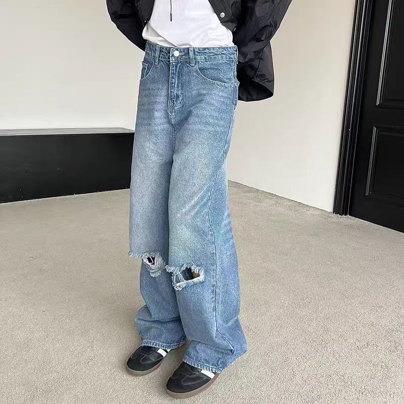 Japanese Brand × Jean High street vintage casual ripped design baggy jeans Size US 32 / EU 48 - 4 Thumbnail
