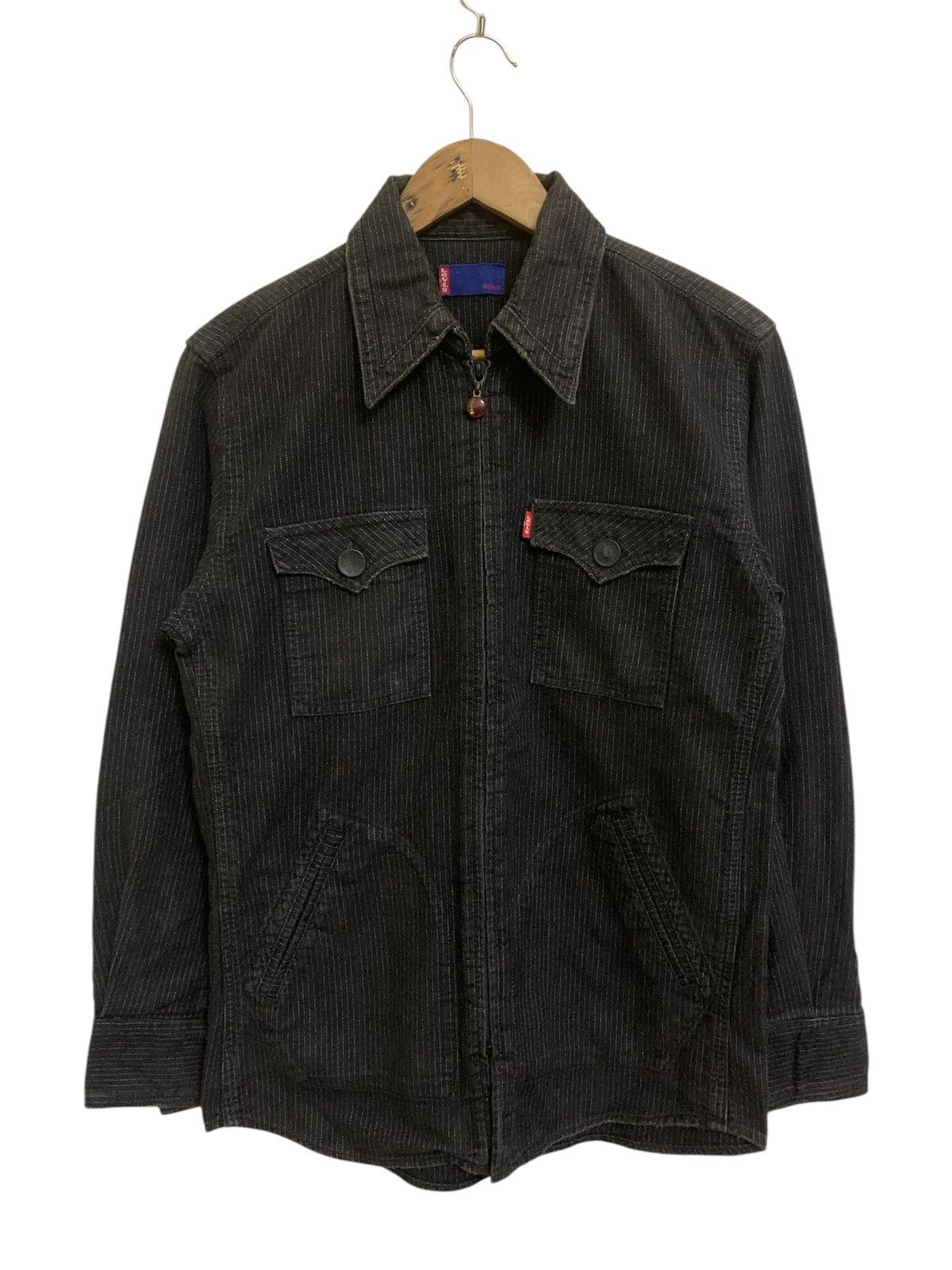 Levi's Vintage Clothing 💥Levi’s Movin On Denim Stripe Zipper Jacket Size US M / EU 48-50 / 2 - 1 Thumbnail