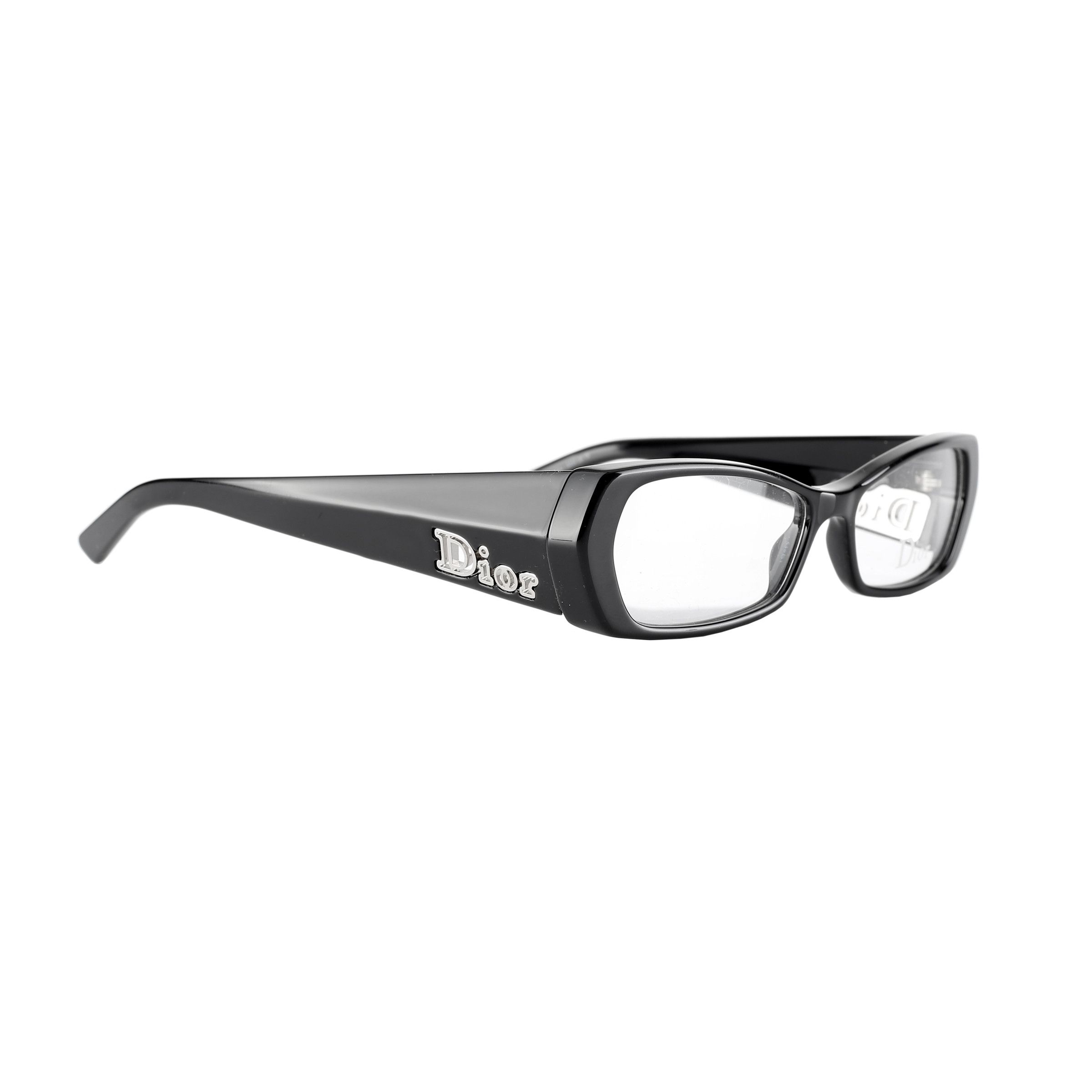 Christian Dior '00s Black Wide Plastic Frame Glasses