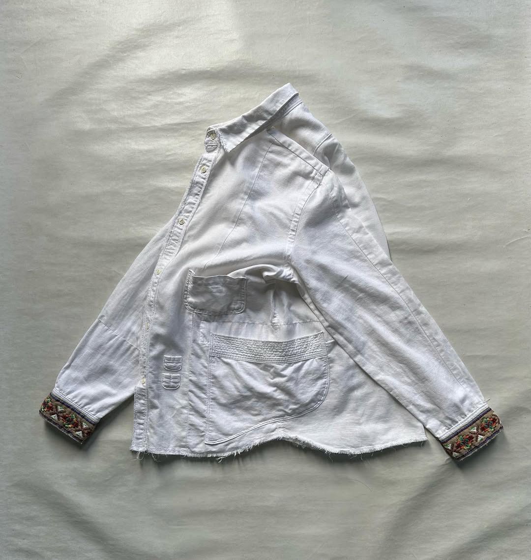 go slow caravan G0 SL0W CARAVAN Crazy Linen Denim Native Wide Shirt Size US L / EU 52-54 / 3 - 4 Thumbnail