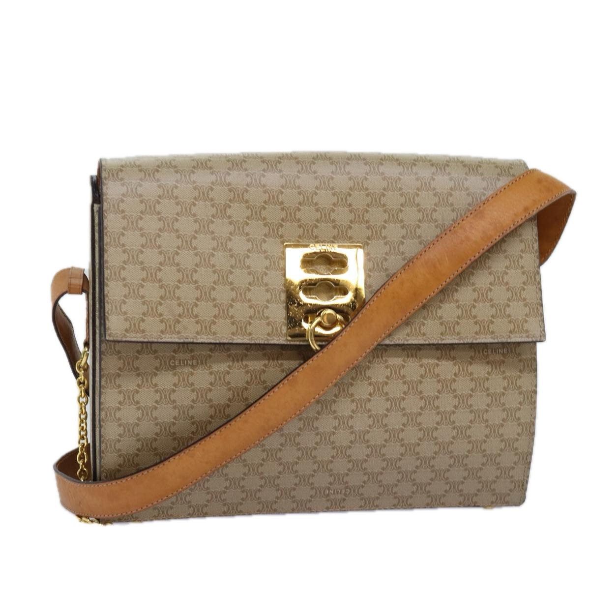 Celine CELINE Macadam Canvas Shoulder Bag Beige Size ONE SIZE - 1 Thumbnail