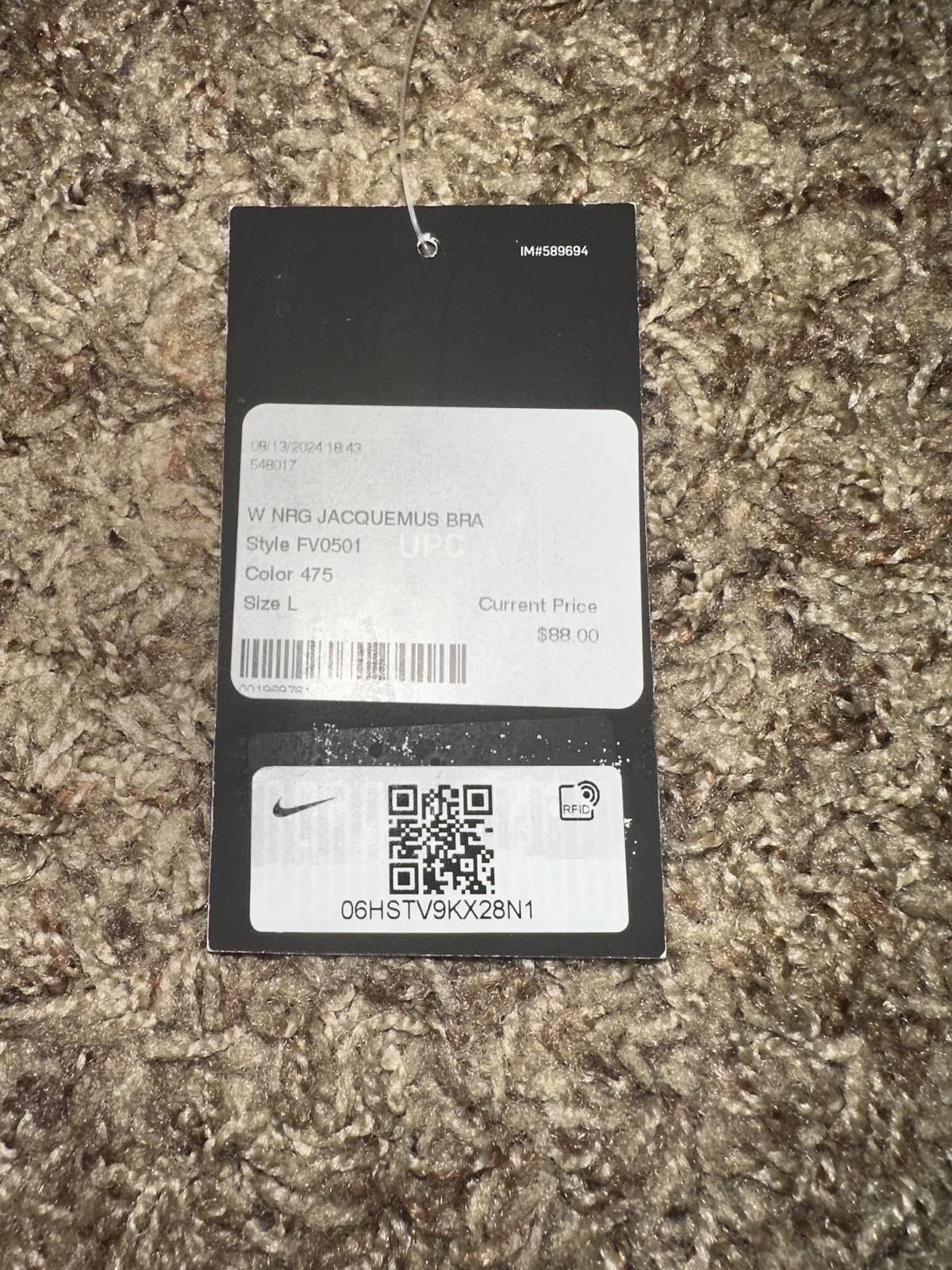 Nike Nike Women’s Jacquemus La Brassière Drapée Dark Obsidian Sport Bra Size ONE SIZE - 11 Thumbnail