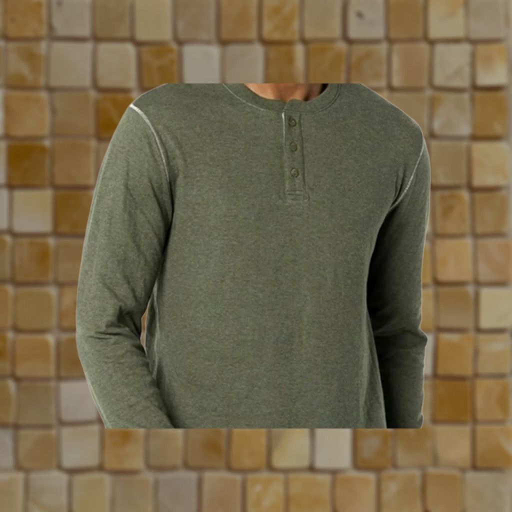 Lucky Brand VINTAGE? NEW Men's Lucky Brand Green Henley Snap Front Long Sleeve Shirt XXL Shirt Size US XXL / EU 58 / 5 - 1 Preview