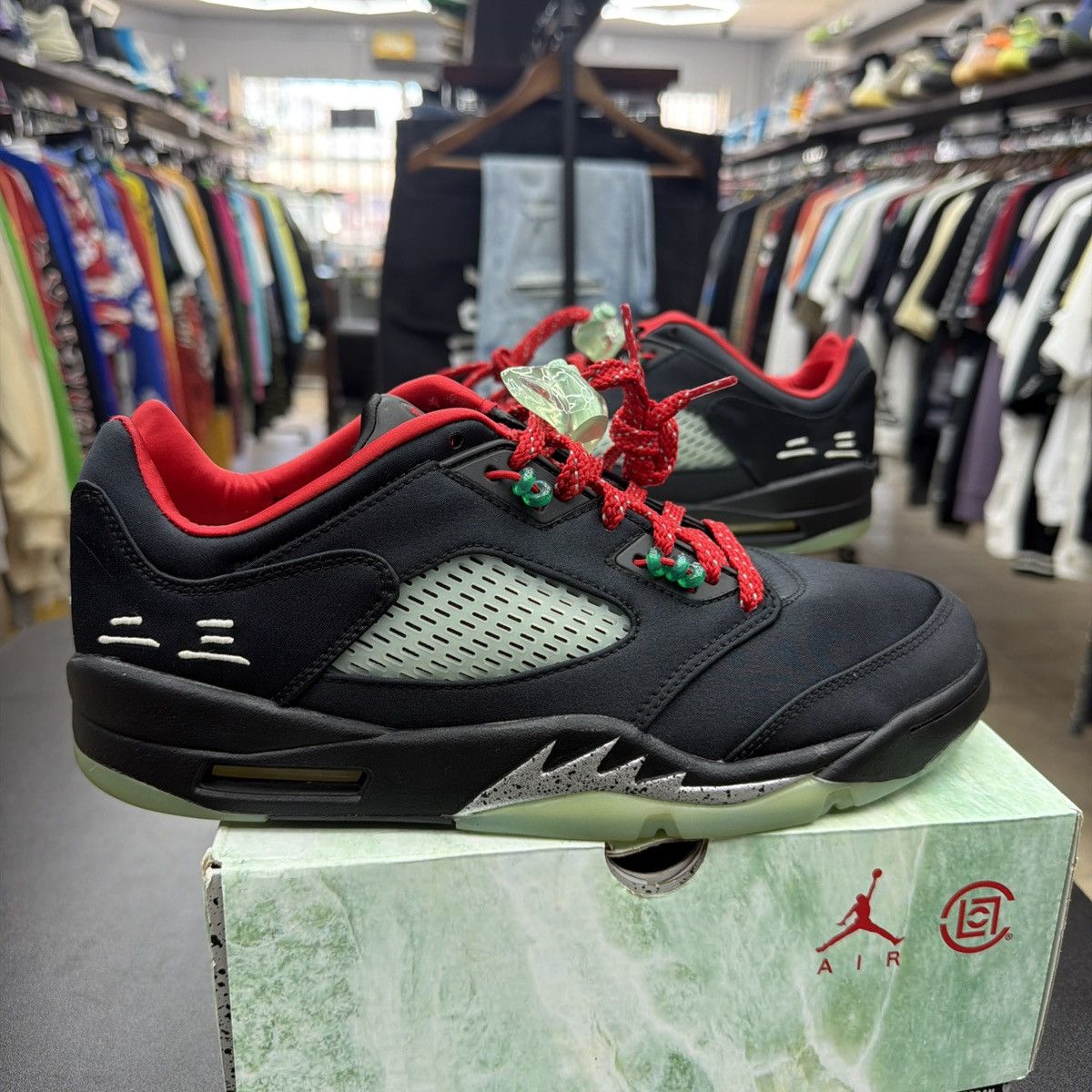 Jordan Brand Air Jordan 5 Retro Low SP Clot Black Jade Men's Size 10 Size US 10 / EU 43 - 1 Thumbnail