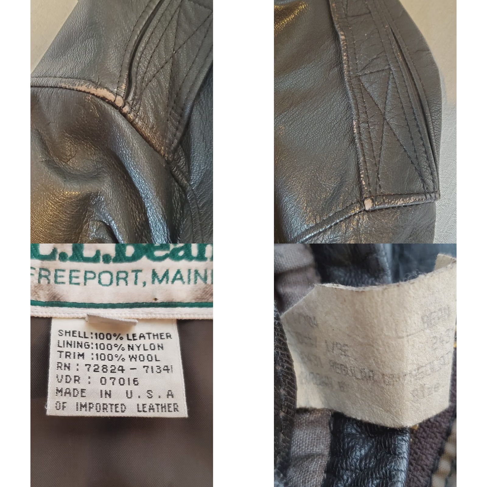 Vintage VINTAGE L.L.Bean Goatskin Leather A2 Flight Bomber Jacket 07016 Dark Brown Men's 44 Size US S / EU 44-46 / 1 - 9 Thumbnail