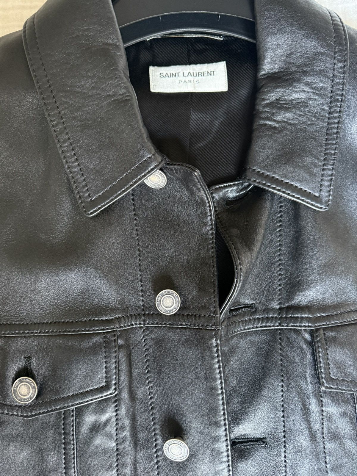 Saint Laurent Paris Saint Laurent Lamb Leather Trucker Size US L / EU 52-54 / 3 - 2 Thumbnail