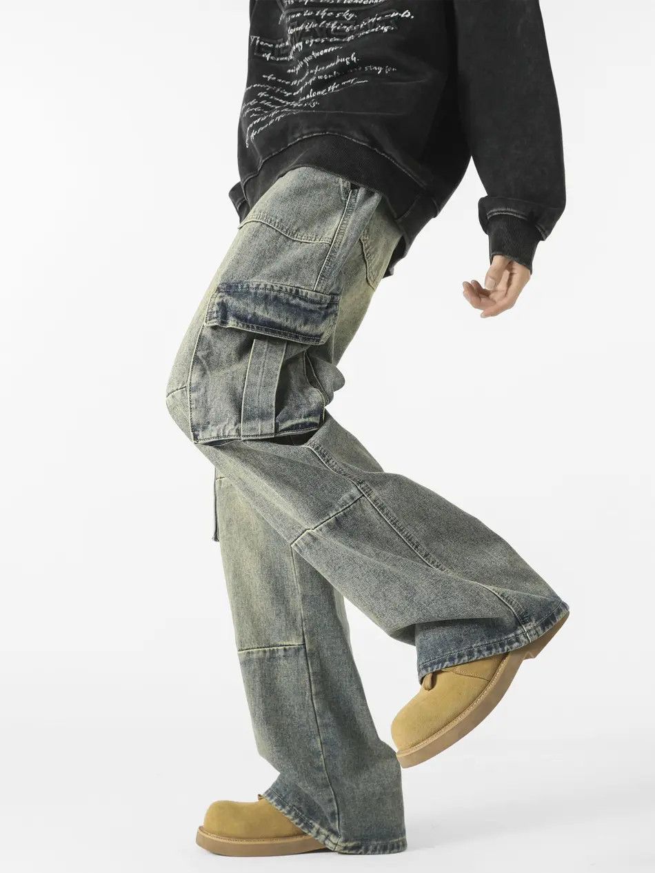 Japanese Brand × Jean Retro loose high street wide leg jeans Size US 32 / EU 48 - 4 Thumbnail