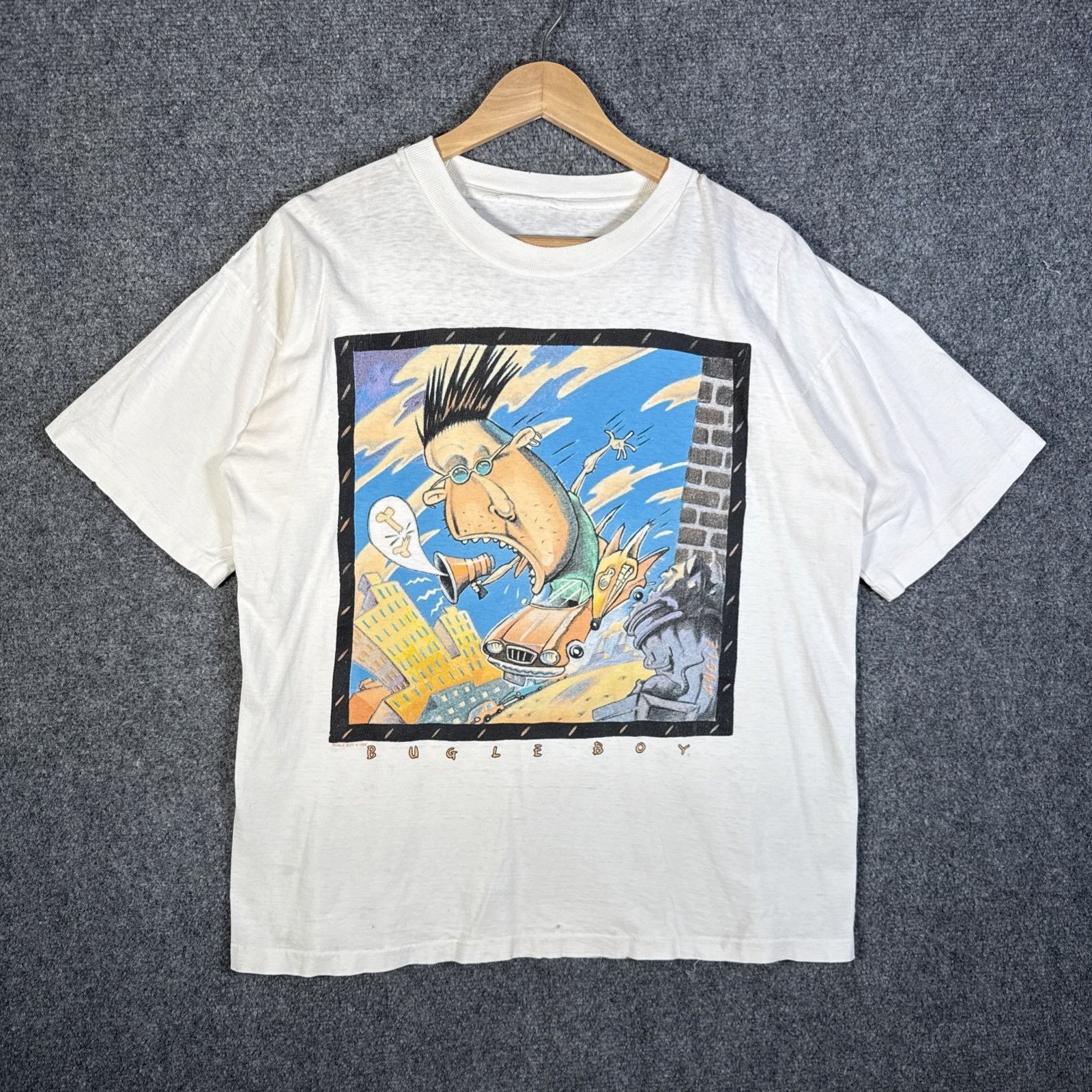 Vintage Vintage Bugle Boy Shirt Mens Large White 90s Skate Rare Surf Size US L / EU 52-54 / 3 - 1 Thumbnail