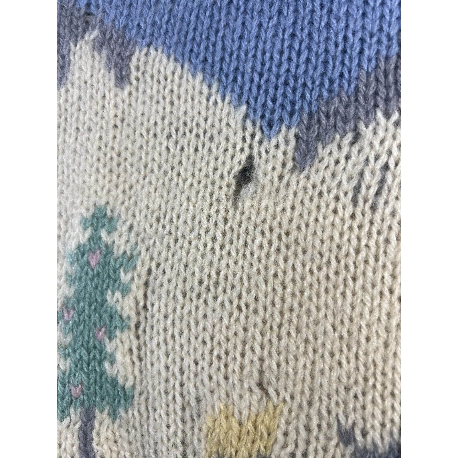 Eddie Bauer Vintage 80s Eddie Bauer Winter Scene Wool Metal Cardigan Swe Size L / US 10 / IT 46 - 8 Thumbnail