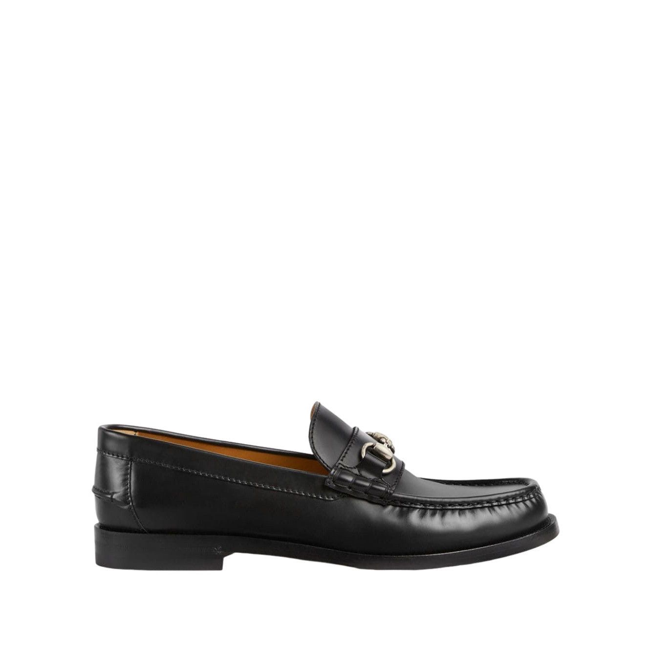GUCCI Men's Black Leather With Horsebit Loafers New & Authen