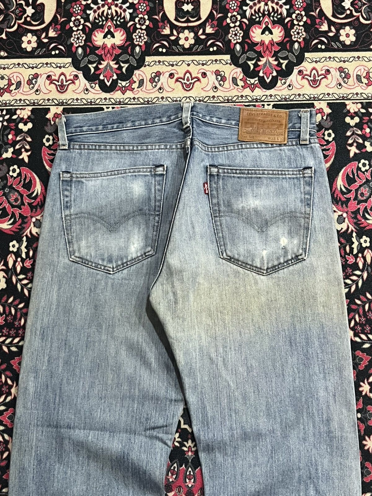 Levi's Levi’s 505 Big E Non Selvedge Made in Usa Distress Blue Jean Size US 32 / EU 48 - 7 Thumbnail