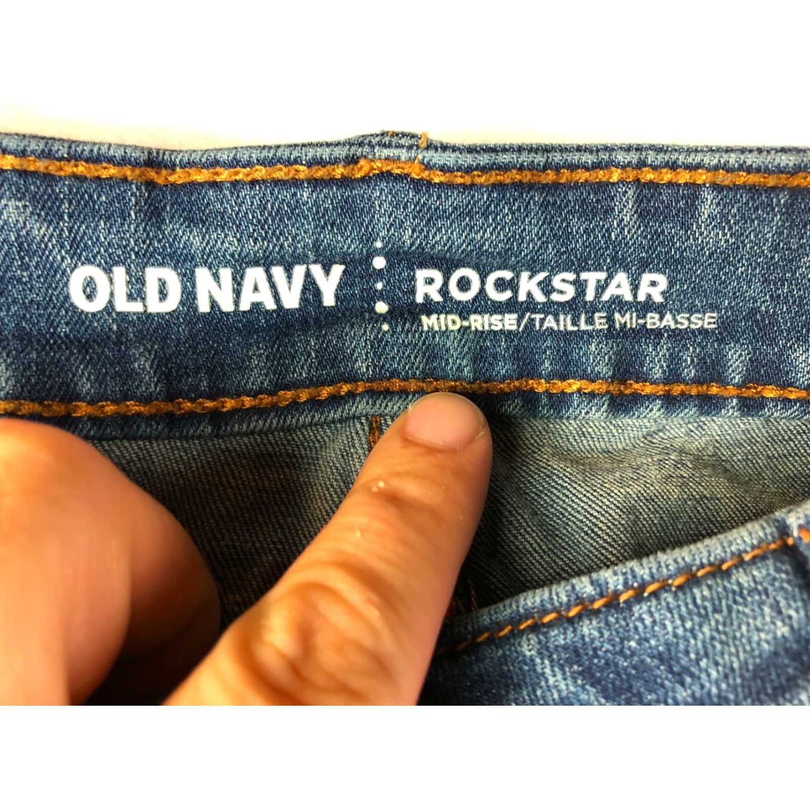 Old Navy Old Navy Rockstar Jeans Distressed Mid Rise Juniors Size 8 28x27 Blue Denim Women/Men’s? Size 30" / US 8 / IT 44 - 3 Thumbnail
