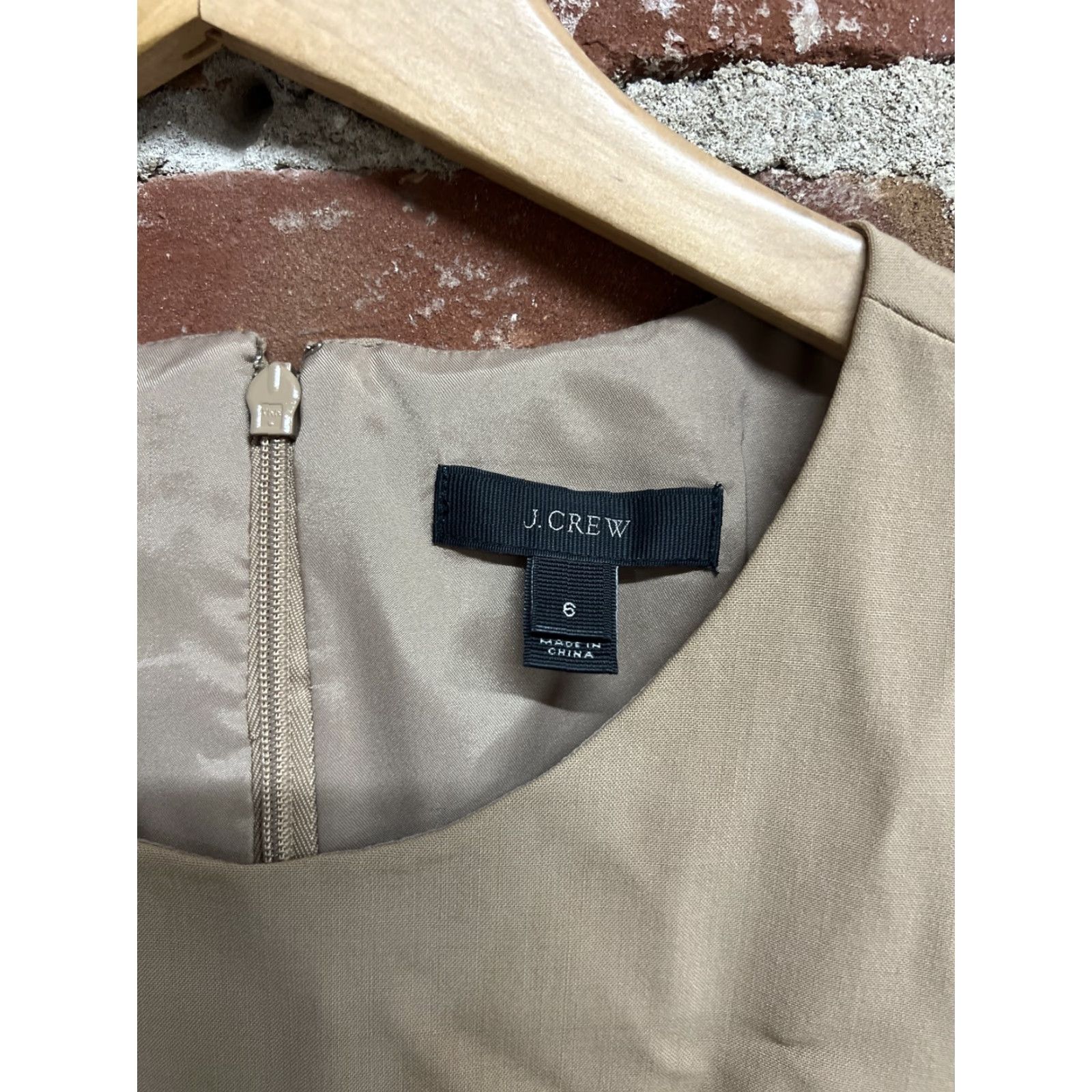 J.Crew VINTAGE J.CREW Beige Blue Dress Wool Blend Womens 6 A-Line Short Sleeveless Party/Cocktail Workwear Size M / US 6-8 / IT 42-44 - 3 Thumbnail