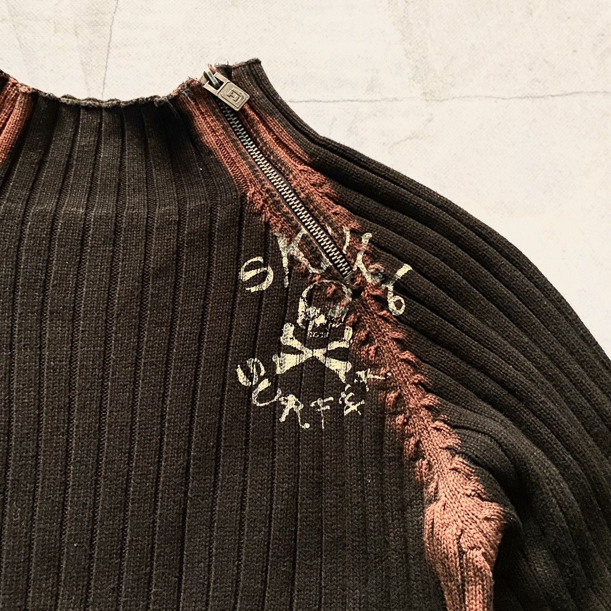 20471120 Japan Avantgarde Skull Knit Rib Printed Sweater Y2K Size US S / EU 44-46 / 1 - 4 Thumbnail