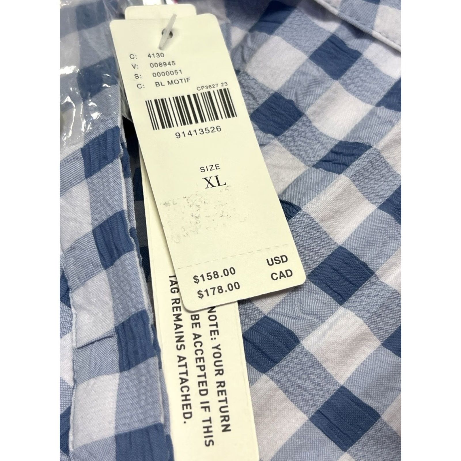 Anthropologie Maeve by Anthropologie Shirt Dress Women's XL Gingham NWT White/Blue Collared Button Tunic Size XL / US 12-14 / IT 48-50 - 3 Thumbnail