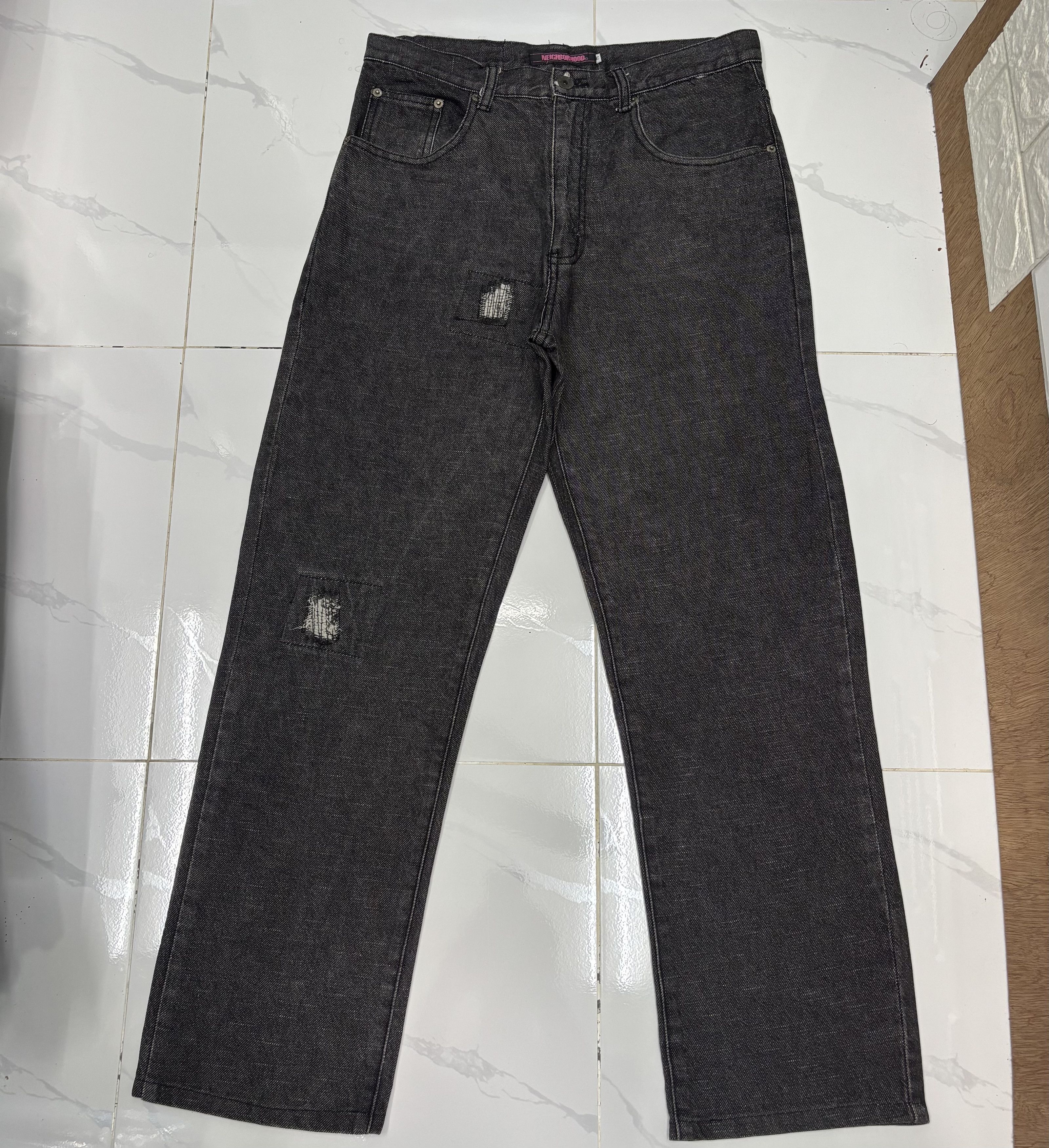 Neighborhood Neighborhood AW03 Black Fragment Narrow Denim Jean Size US 32 / EU 48 - 11 Thumbnail