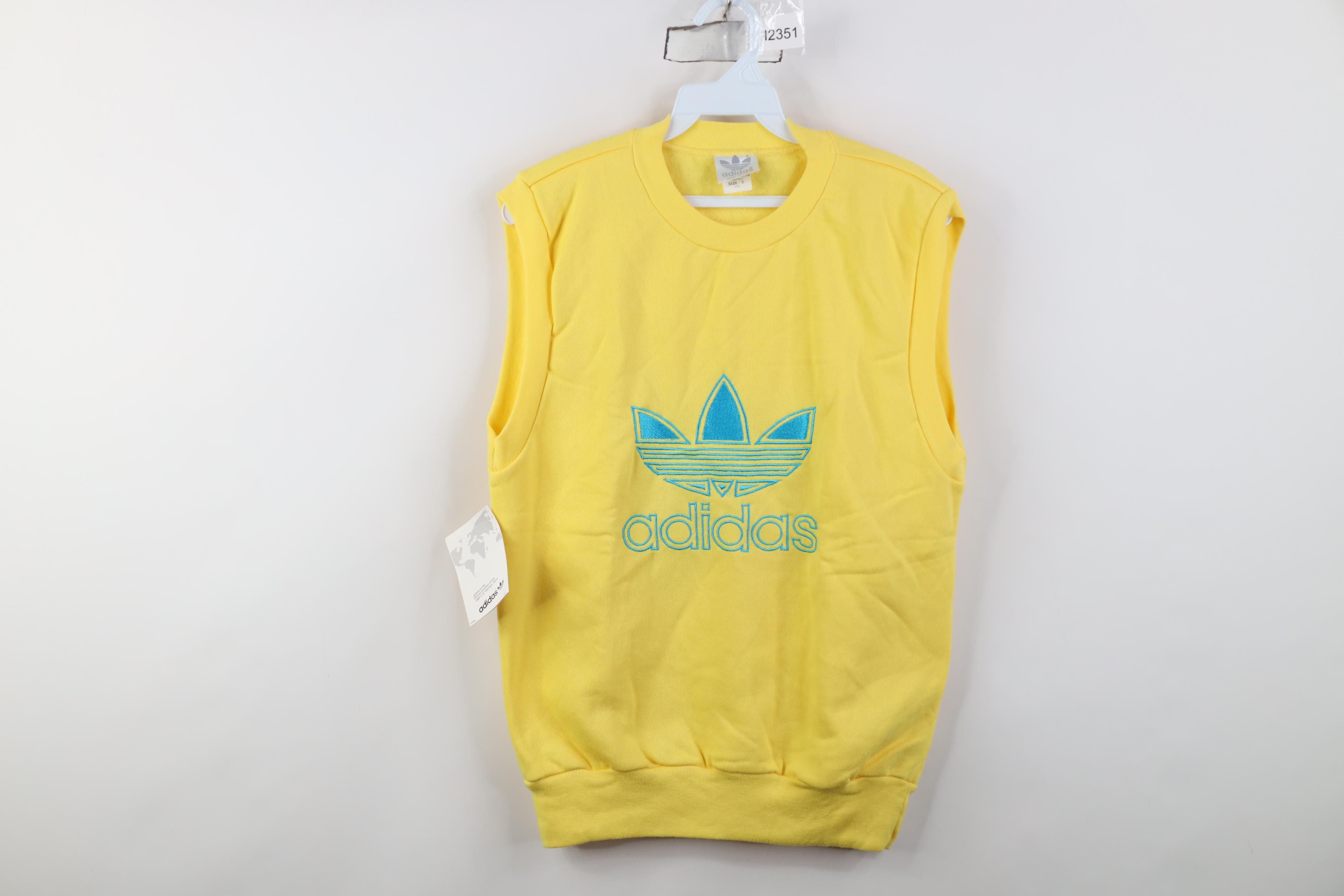 Adidas Deadstock Vintage 80s Adidas Sweatshirt Vest USA Yellow Size US S / EU 44-46 / 1 - 1 Thumbnail