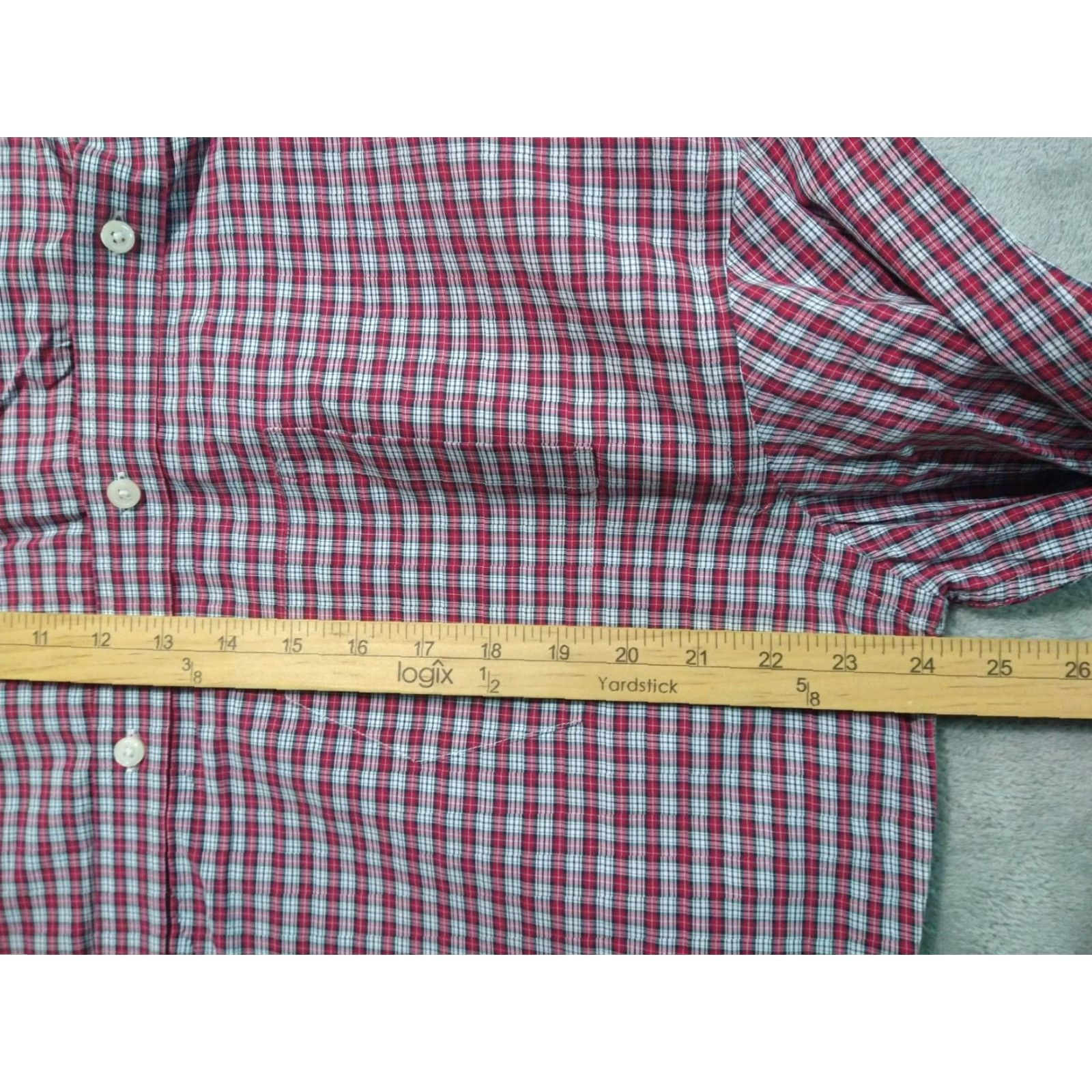 Banana Republic Banana Republic Shirt Mens XL Red Plaid Slim Fit Button-Up Long Sleeve Casual Shirt Size US XL / EU 56 / 4 - 5 Thumbnail