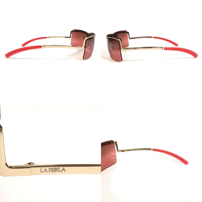 La Perla La Perla Sunglasses MOD. SPE 582 COL 300X Gold Red Frames with Red  Shield Lens