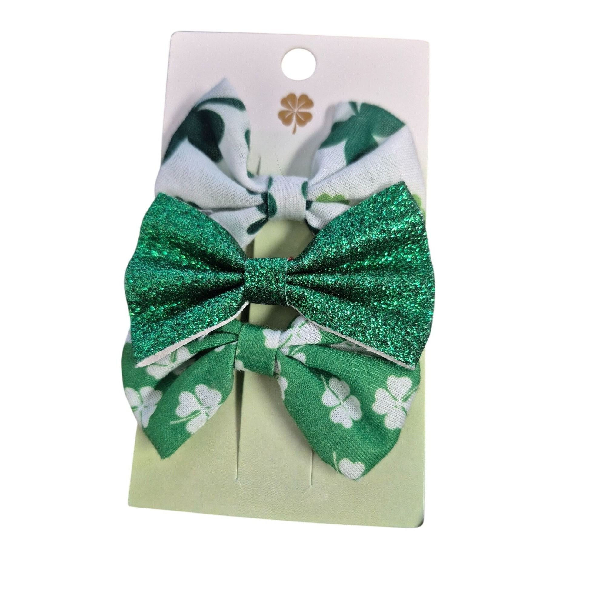 Other St. Patricks Day Glitter Bows 3 alligator clip style Size ONE SIZE - 1 Preview