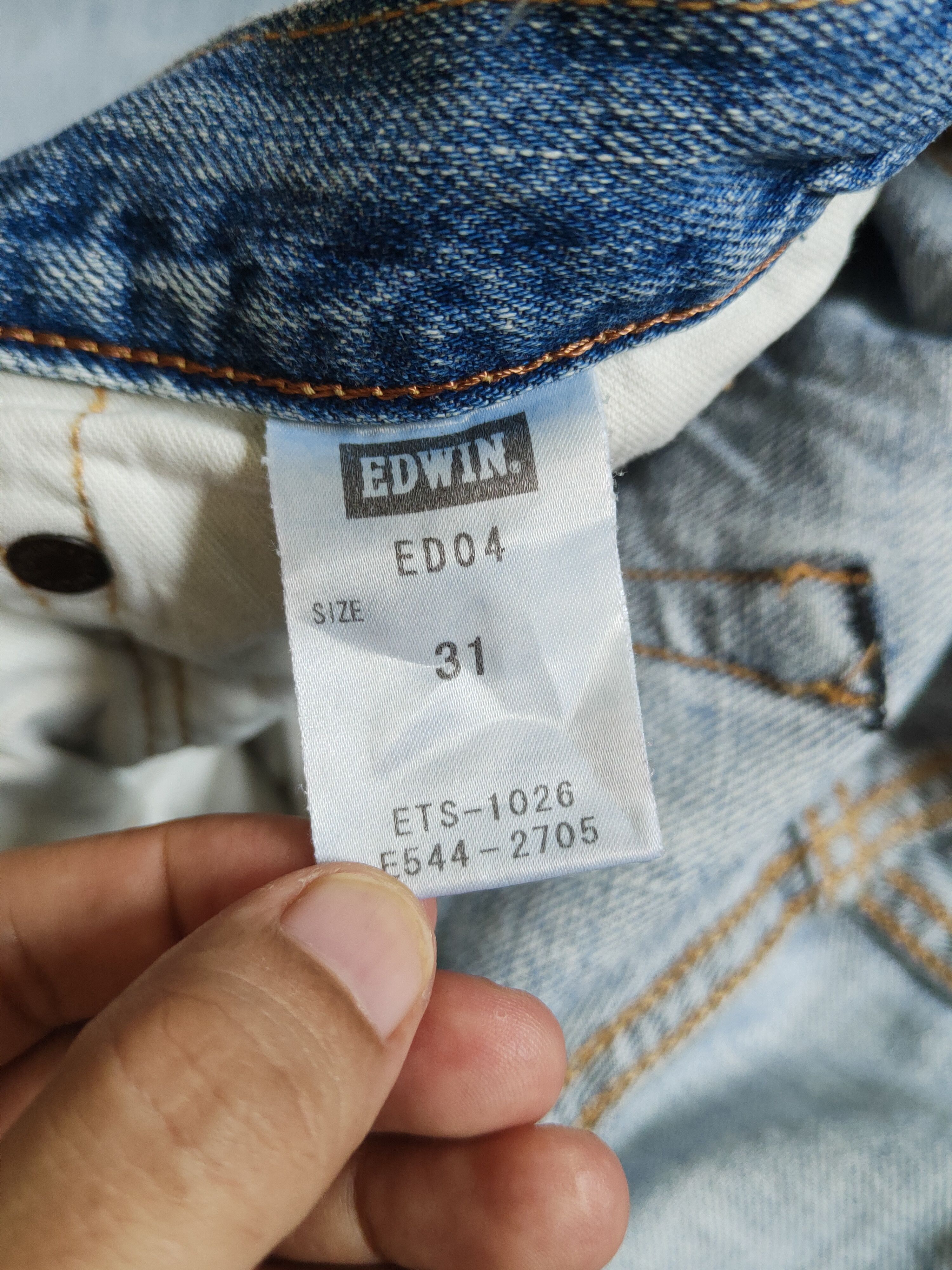 Edwin Edwin Blue Faded Distressed Ripped Jeans #S1636 Size US 31 - 17 Thumbnail