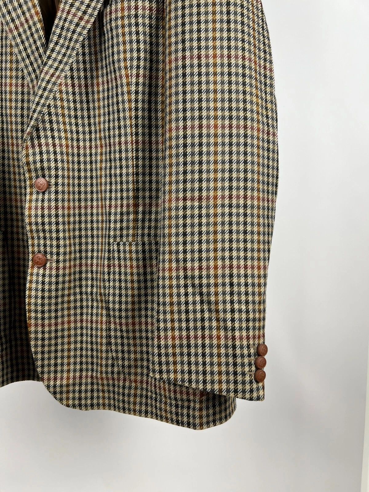 DAKS Daks London Signature Check Multicolor Tweed Blazer Jacket Size 44L - 8 Thumbnail